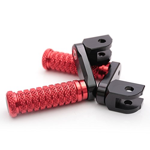 MC MOTOPARTS POLE Red CNC 40mm Extension Riser Front Foot Pegs Compatible with YZF R3 2015-2017 - color: Red, size: 40 mm Extension