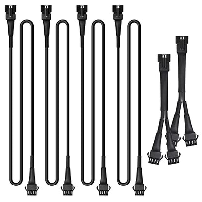 16PCS Motorcycle RGB LED Light Kits and 4pcs 47 inch 4-pin Extension Cords and 2pcs 2-Way Splitters