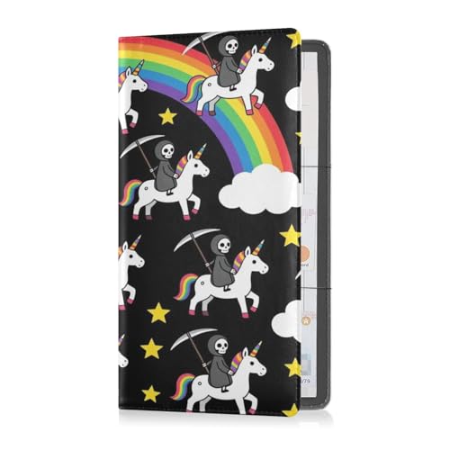GuoChe Pu Leather Registration and Insurance Card Holder Men Women Document Wallet for any Car, Truck, Motorcycle, Trailer or Boat Halloween Fantasy Creature Costume Grim Reaper Riding Fantasy - color: 25