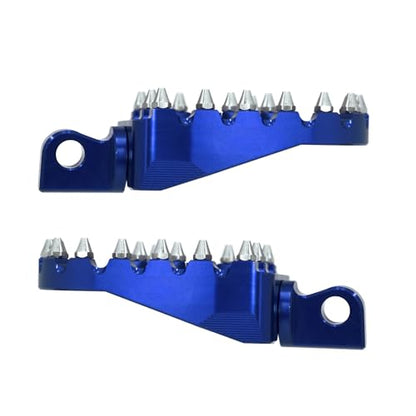 CNC MX Style Wide Foot Pegs with 360° Roating Compatible with Harley Dyna Softail Fatboy Sportster Iron 883 Chopper Bobber Models Blue - color: Blue with Cone Spikes