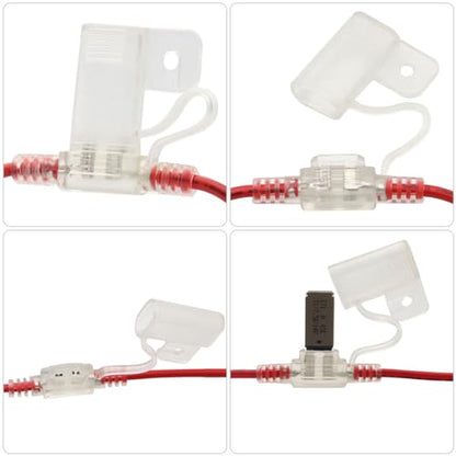 5PCS 12 AWG Inline Fuse Holder Waterproof Fuse Holder for Mini ATM Blade Fuse Automotive Replacement Fuse Holder
