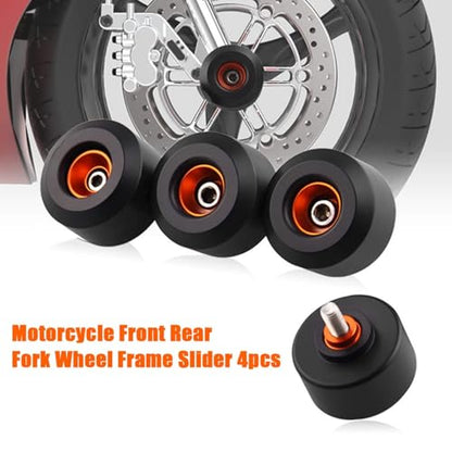 4 Pcs Motorcycle Front Rear Fork Wheel Frame Slider Crash Protector for Duke390 Duke125 Duke200 Duke250 RC 125 200 250 390