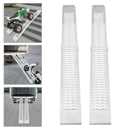 2-Pack Folding Loading Ramps, 76.7"x8.7" Aluminum ATV Ramps with Anti-Slip Surface, 530 lbs Capacity per Ramp for Motorcycle, Dirt Bike, Lawn Mower, Pickup Truck Loading & Unloading