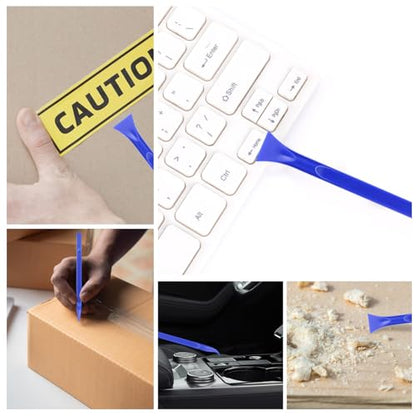 Car Crevice Cleaning Tool, 9 Pieces No-Scratch Plastic Scraper Tool for Tight Spaces, Multi-Use Small Paint Scraper Tool Sticker Remover for Kitchen, Crevices, Food, Paint, Labels, Oil Stains, Dirt - color: Blue