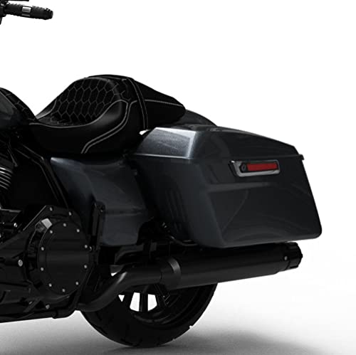 HR3 Black Tempest Hard Saddlebags Compatible with 2018 Street Glide FLHX (Replace for OEM) Fit for 2014-2023 Harley Touring Models - color: Black Tempest