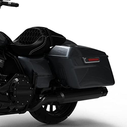 HR3 Black Tempest Hard Saddlebags Compatible with 2018 Street Glide FLHX (Replace for OEM) Fit for 2014-2023 Harley Touring Models - color: Black Tempest