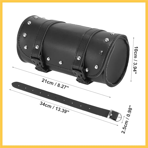 Universal Motorcycle Fork Handlebar Tool Bag Cycling Storage Pouch Bag Waterproof Faux Leather Black Auto Replacement Parts