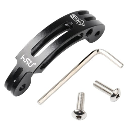 HSU Aluminum Alloy Curved Extension Arm (3”) Metal Pole Mount Helmet Stick Extension Arm Mount for Hero 13/12/11/10/9/8/7/6 Black, DJI Osmo Action 5 Pro/4/3 and More Action Cameras (Black)