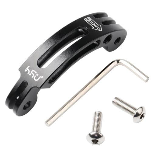HSU Aluminum Alloy Curved Extension Arm (3”) Metal Pole Mount Helmet Stick Extension Arm Mount for Hero 13/12/11/10/9/8/7/6 Black, DJI Osmo Action 5 Pro/4/3 and More Action Cameras (Black)