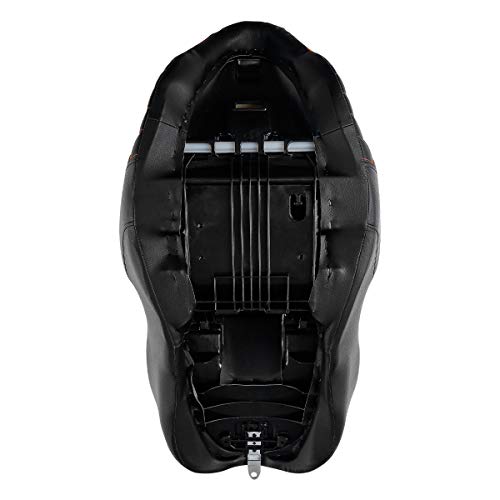 C.C. RIDER Soft Motorcycle Passenger Seat - Bagger Comb Strapped 2-Up One-Piece Fit for Harley Touring Road King FLHR Street Glide FLHX Road Glide FLTRX Electra Glide FLHT 2009-2023 - color: Black+Orange