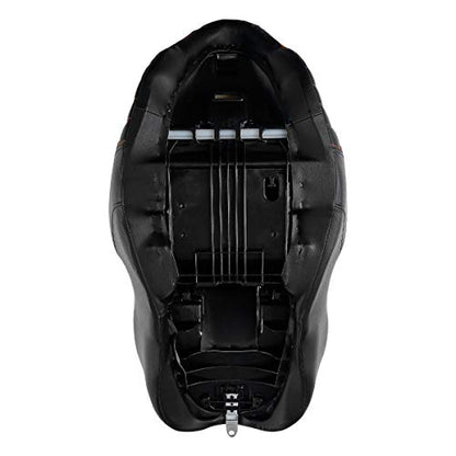 C.C. RIDER Soft Motorcycle Passenger Seat - Bagger Comb Strapped 2-Up One-Piece Fit for Harley Touring Road King FLHR Street Glide FLHX Road Glide FLTRX Electra Glide FLHT 2009-2023 - color: Black+Orange