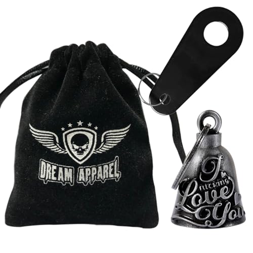 Dream Apparel Motorcycle Bell Guardian Angel Drive Away Gremlin, Biker Bell for Men Women Rider Riding, Good Luck Gift - color: I Fucking Love You