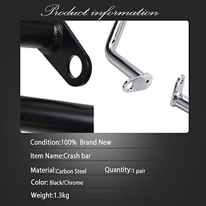 Motorcycle Bumper Engine Protector Compatible with Tri-umph Bonneville T100 T120 2017-2024 Street Twin Speed Twin 900 2023-2025 Thruxton R Speedmaster Crash Bar Protector (Chrome)