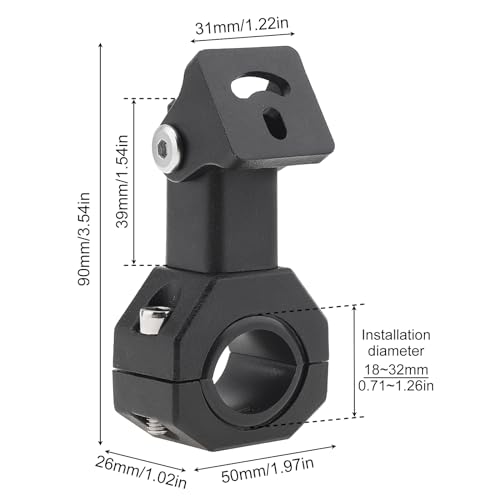 Windance 2pcs Light Bar Mounting Bracket,Aluminum Alloy Clamp for Driving Fog Auxiliary Lights Sotlight , 360 Degree Adjustment Horizontal Bull Bar Tube Clamp Mounting Bracket