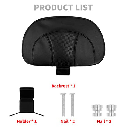 Motorcycle Front Driver Rider Backrest Pad Fits for Harley Touring CVO Street Glide Road King Special Classic Electra Glide 2009-2022 (Black Thread) - color: Black Thread
