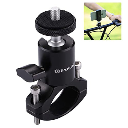 PULUZ Camera Handlebar Mount for Gopro Bike Motorcycle Mount, Aluminum Bicycle Camera Adapter Mount Holder for GoPro Hero 12/11/10/9/8/7 All Model/DJI OSMO Action Camera Accessories