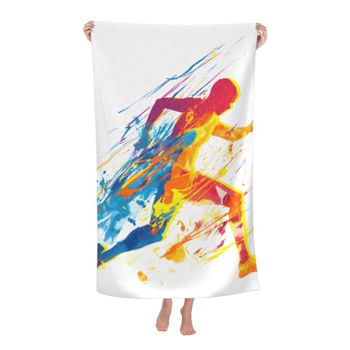 Colorful Sports Beach Towel Running Sand-Free Microfiber Bath Towel Ultra Soft Quick Dry Pool Towel Absorbent Towel Lightweight Towel Gifts for Outdoor Bathroom Swimming Decor 31inx51in - color: Color 41