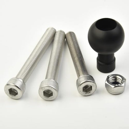 Motorcycle Handlebar Clamp Base with 1 Inch Ball for RAM Mounts B-367U, M8 Threaded Bolt Adapter, Aluminum Alloy GPS Bracket Holder for Top Clamp Phone