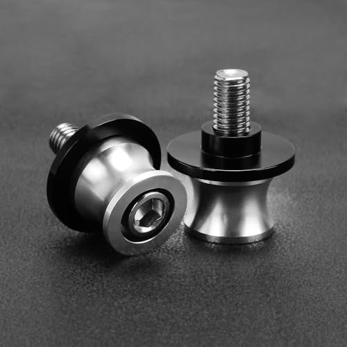 Rear Sliders Stand Screw Motorcycle Accessories 6MM Swingarm Spools Stand Screws Slider for Y&AMAHA YZF R1 R3 R7 R125 Moto Sliders Holder Equipments Parts (Color : NO Logo Sliver) - color: NO LOGO Sliver
