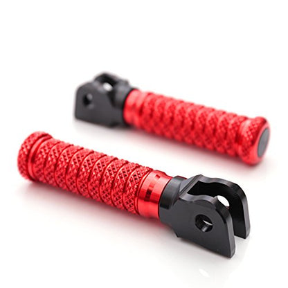 MC MOTOPARTS POLE Red CNC Front Foot Pegs Compatible with YZF R3 2015-2017 - color: Red, size: Standard