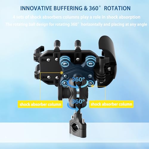 Universal Motorcycle Phone Holder, 8-Claw Heavy Duty Thick Phone Handlebar Mount for Electric Scooter/Bike/ATV, Compatible with iPhone 15/14/13 Pro Max, Samsung Galaxy S23/S22 Ultra, Gopro Camera - color: Handlebar Mount