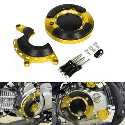 Monkey125 Left Right Engine Cover Protector Slider Compatible with Monkey 125 2022-2024 JB03 3D CNC Motorcycle Engine Crankcase Guard (Gold) - color: Gold