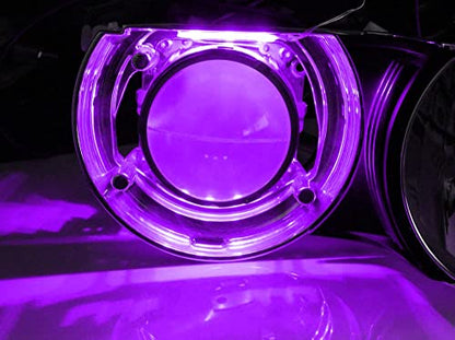 iJDMTOY Purple 3-SMD-5050 LED Accent Ambient Lighting Ribbons Compatible with Car Motorcycle Projector Demon Eyes Retrofit - style: Purple