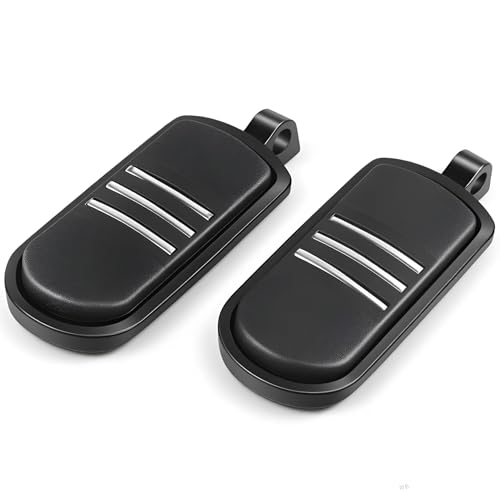 Adjustable Highway Pegs 1.25" 32mm Engine Guard Footpegs - Black Motorcycle Foot Rests with Anti-Slip Rubber Streamliner Style Compatible with Harley Touring Road King Street Glide Sportster Softail - color: Black#1