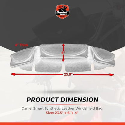 Daniel Smart Motorcycle Windshield Bag for Harley Touring 1996-2013, 3-Pocket Windscreen Bag Compatible with Electra Glide, Street Glide FLHX FLH, Trike Models (3-Pockets) - style: 3-pockets