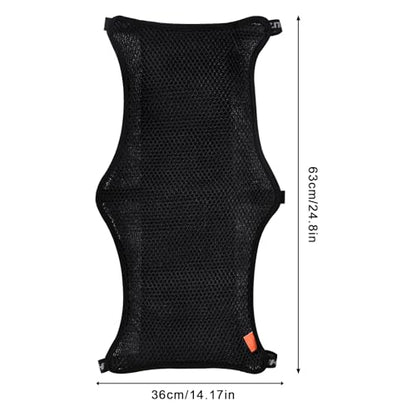Motorcycle Seat Cushion Air Cooling 3D Mesh Motorcycle Seat Pad,Butt Protector Pads,Motorcycle Cool Seat Cover,Breathable Motorcycle Seat Cover,Size XL - size: 63 x 36cm