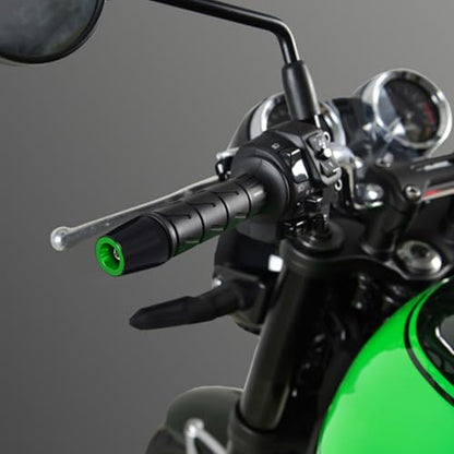 MFGZD Motorcycle Bar Ends Plug For Vulcan S Ninja 400 650 ZX6R Z900 7/8" 22mm CNC Universal Handlebar Plugs Compatible With Honda Kawasaki Suzuki Yamaha Ducati and Other Motorcycle Models (Green) - color: Green