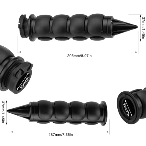 Motorcycle Hand Grips 1 Inch 25MM Handlebar Grip Throttle Non-Slip Universal Compatible with Harley Davidson Dyna Sportster 883 Road King Electra Glide Street Glide - color: Black-D