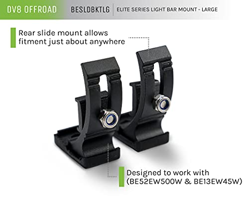 DV8 Offroad | BESLDBKTLG | DV8 Elite Series Light Bar Mount | Large Size for Full Sized LED Light Bars | Sold as Pairs