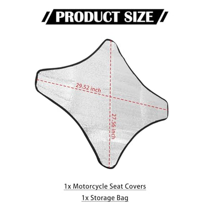 Motorcycle Seat Covers with Adjustable Cord,Portable Motorcycle Seat Cushion Cover for Cooling and Sun Protection,All-Season Motorcycles Cooling Seats Cover with Drawstring Bag