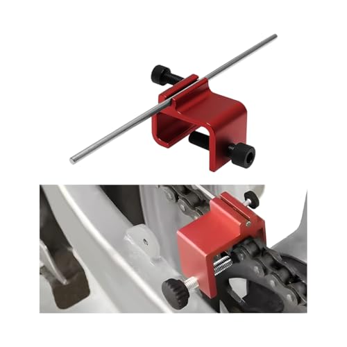 ATV Chain Alignment Tool, Aluminum Motorcycle Sprocket Chain Tensioner Adjustment, UTV Quick Accurate Alignment Tool Accessories, Universal for Dirt Bike Snowmobile Scooter (Red) - color: Red