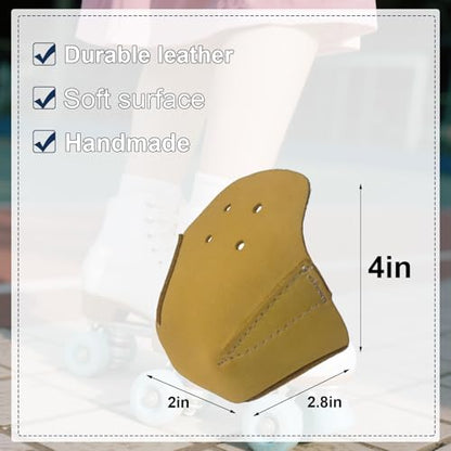 100% Real Cowhide | Toe Cap Guard Protectors | Roller Skate Derby Speed 1 Pair (Yellow) - color: Yellow