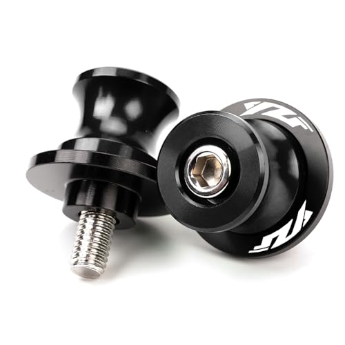 MOWOK Fit For Yamaha YZF R1 R3 R6 R7 R9 R15 R25 R125 YZF600R YZFR3 YZFR9 YZFR1 YZFR6 Accessories M6 Motorcycle Swingarm Spools Sliders Swing Arm Stand Screws (Black) - color: Black