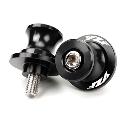 MOWOK Fit For Yamaha YZF R1 R3 R6 R7 R9 R15 R25 R125 YZF600R YZFR3 YZFR9 YZFR1 YZFR6 Accessories M6 Motorcycle Swingarm Spools Sliders Swing Arm Stand Screws (Black) - color: Black