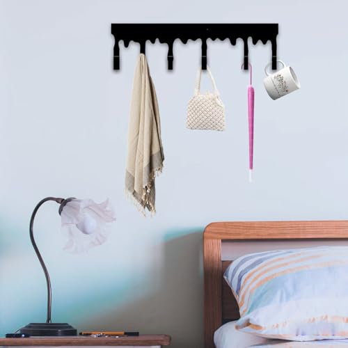 Custom Dripping Key Holder Wall Hook Rack, Unique Metal Hooks for Keys and Coats, Modern Artistic Home Organizer (Dripping Key Holder) - color: Dripping Key Holder