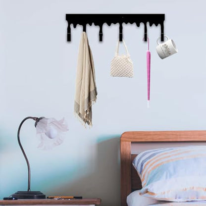 Custom Dripping Key Holder Wall Hook Rack, Unique Metal Hooks for Keys and Coats, Modern Artistic Home Organizer (Dripping Key Holder) - color: Dripping Key Holder