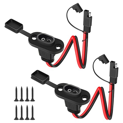 2 Pack SAE Quick Connector Harness， 1FT 10AWG SAE Adapter Male Plug to Female Socket Cable, Waterproof SAE Cord for Solar Panel Generator Charger (Square) - color: Square