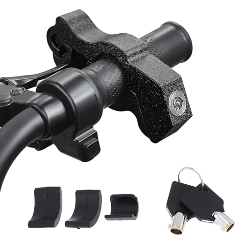 Windance Motorcycle Anti Theft Lock,Heavy Duty Front Brake Lock,Throttle Grip Clutch Brake Lever Handlebar Protection (Black, L) - color: Black