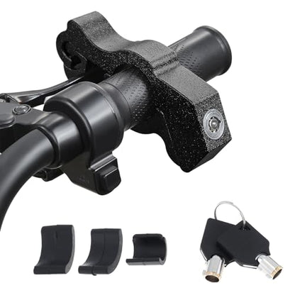 Windance Motorcycle Anti Theft Lock,Heavy Duty Front Brake Lock,Throttle Grip Clutch Brake Lever Handlebar Protection (Black, L) - color: Black