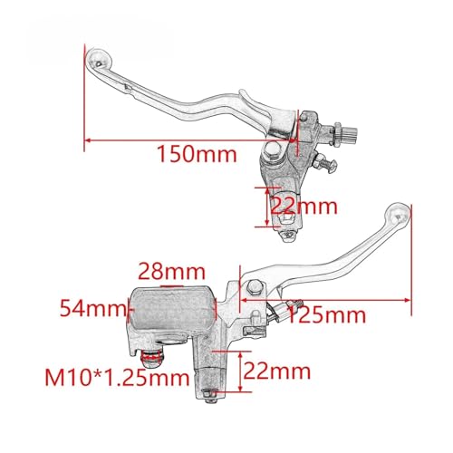 Brake Clutch Lever Motorcycle 7/8 22mm Hydraulic Brake Master Cylinder Lever Clutch Lever for CRF 250R 450R 250RX 450RX 150F 230F 250X 450X - color: Clutch Lever
