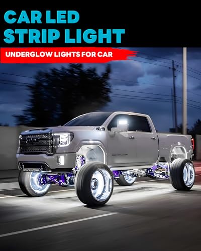 12V Led Light Strip Connectable 24Inch White Led Strip Lights for Car Golf Cart Motorcycle Boat Truck Cabinet Waterproof Led Light Strip,4Pack - color: White Led Strip