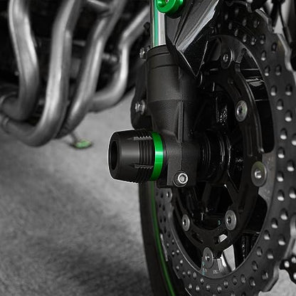 Motorcycle Front Fork Wheel Frame Sliders Fit For Kawasaki Z900 RS Z 900 Z650 RS Ninja 650 ninja1000sx ZX6R Versys 650 2017-2022 2023 2024 - color: Green