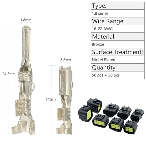 440Pcs Automotive Electrical Pin Connectors Kit 1.5/1.8/2.5/2.8mm Pin Terminals Wire Connector Pins Wiring Harness Pin Kit Crimp Terminal Pins for 22-12 Gauge Plug - color: 440pcs Pin Terminals