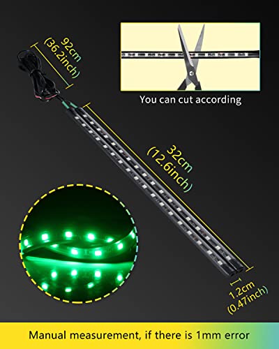 Flexible Led Light for Motorcycle Atmosphere Neon Strip Lights 12V Led Brake Tail Light Strip Under Dash Lighting Stop Turn Signal Underglow Lights for SUV,Car,RV,ATV,Bike,Scooters，2 PACK (Green) - color: Green