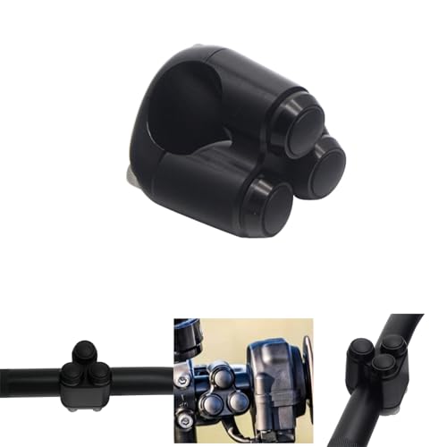 Universal 3 Buttons CNC Hand Control Momentary Switch Micro Switch, for 7/8 Inch 22mm Bars Handlebar Bobber Cafe Racer Chopper (Black) - color: Black, size: 7/8 Inch
