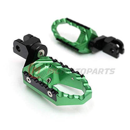 MC MOTOPARTS Green Front Wide Touring 25mm Extended Footpegs Compatible with MT-07 MT-09 Tracer 13-18 YZF R3 15-18 MT-10 - color: Green, size: 25mm Extension